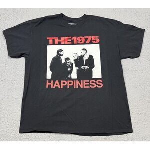 The 1975 Happiness Shirt Mens XL Black Rock Band Graphic Tee Tagless Music